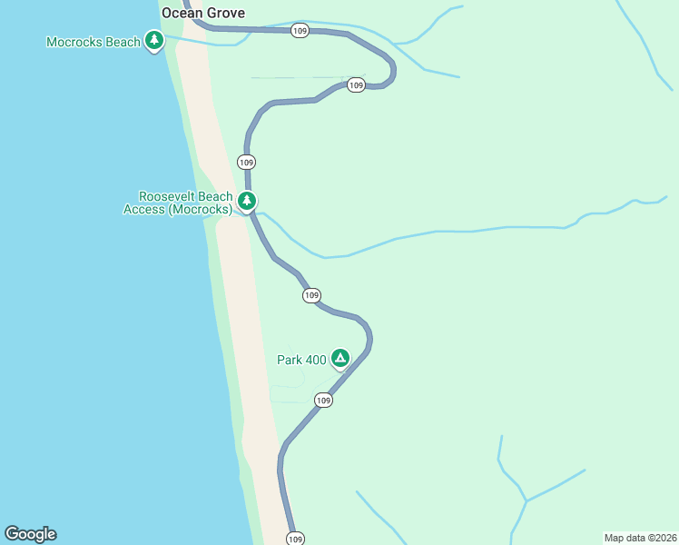 map of restaurants, bars, coffee shops, grocery stores, and more near 3707 Washington 109 in Copalis Crossing