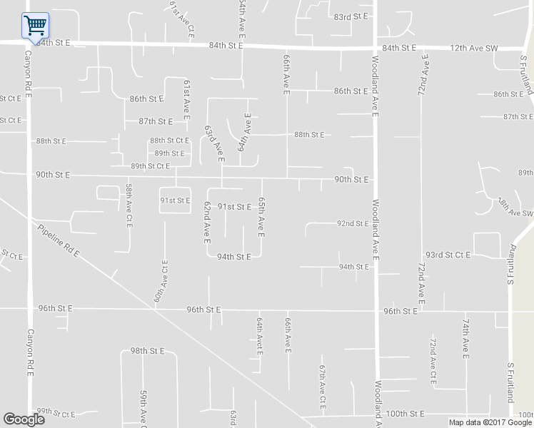 map of restaurants, bars, coffee shops, grocery stores, and more near 9111 65th Avenue East in Puyallup