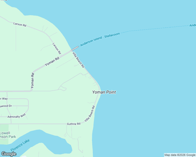 map of restaurants, bars, coffee shops, grocery stores, and more near 9022 Villa Beach Road in Anderson Island