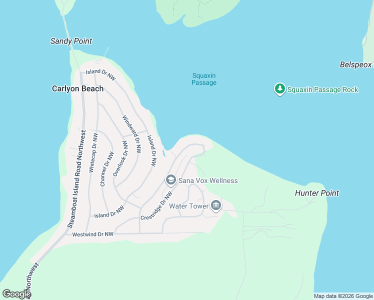 map of restaurants, bars, coffee shops, grocery stores, and more near 10020 Mariner Drive Northwest in Olympia