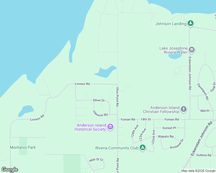 map of restaurants, bars, coffee shops, grocery stores, and more near 12618 Lovass Road in Anderson Island