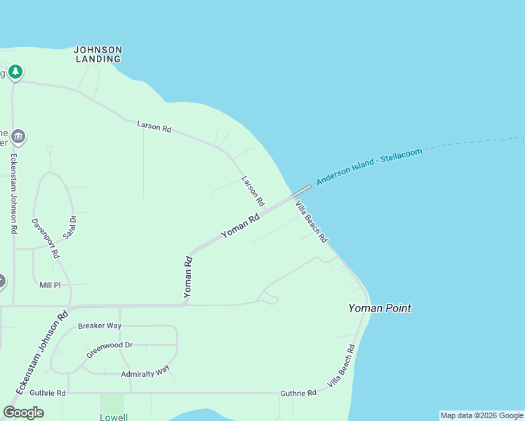 map of restaurants, bars, coffee shops, grocery stores, and more near 10617 Larson Road in Anderson Island