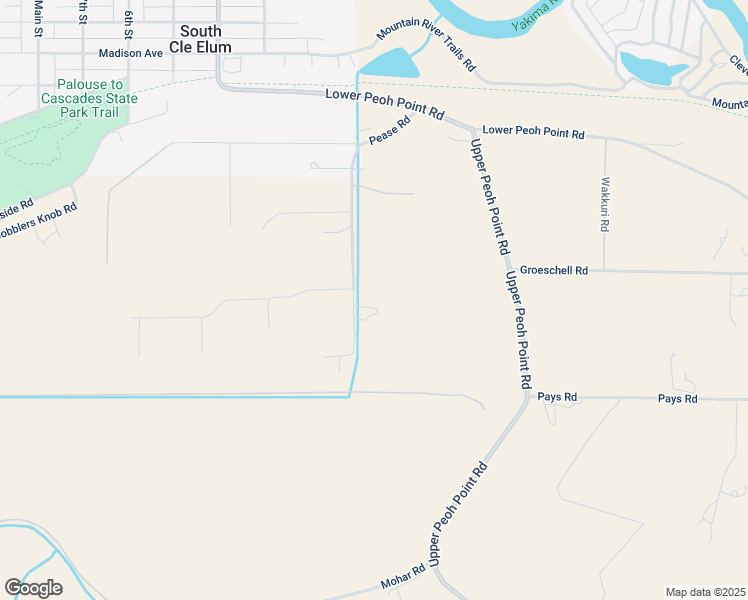 map of restaurants, bars, coffee shops, grocery stores, and more near 730 Pease Road in Cle Elum