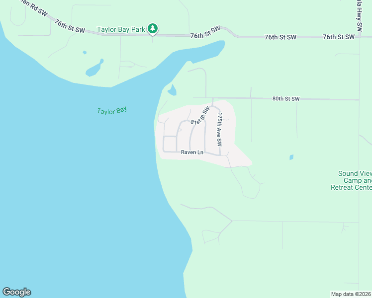 map of restaurants, bars, coffee shops, grocery stores, and more near 17608 Raven Lane in Longbranch
