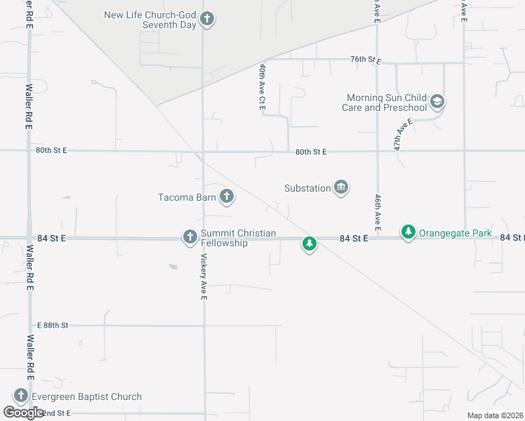 map of restaurants, bars, coffee shops, grocery stores, and more near 8225 Pipeline Road East in Tacoma