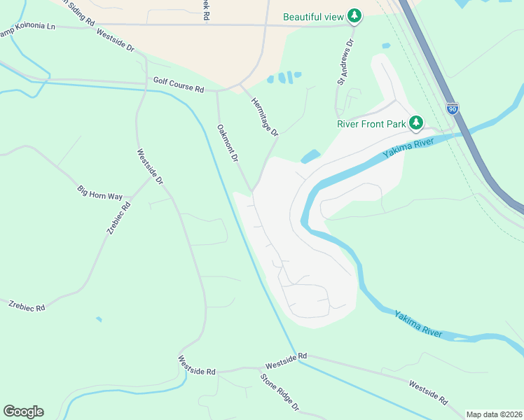 map of restaurants, bars, coffee shops, grocery stores, and more near 590 Oakmont Drive in Cle Elum