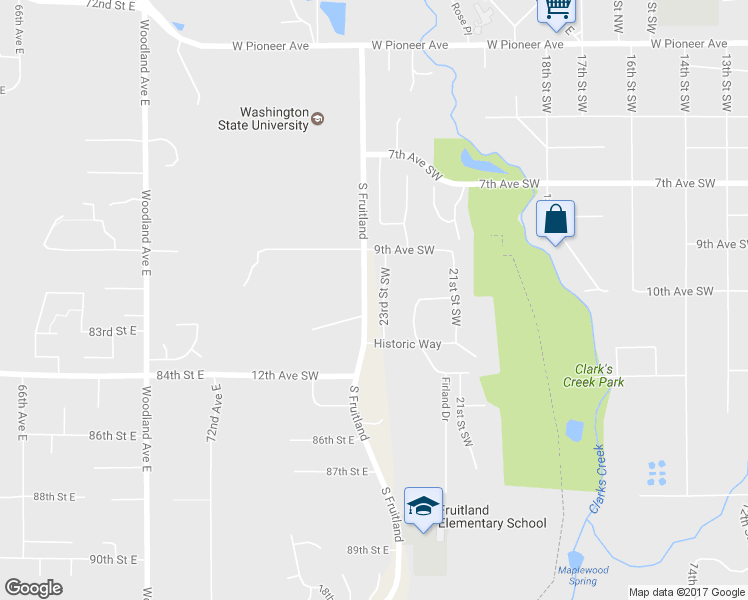 map of restaurants, bars, coffee shops, grocery stores, and more near 938 23rd Street Southwest in Puyallup