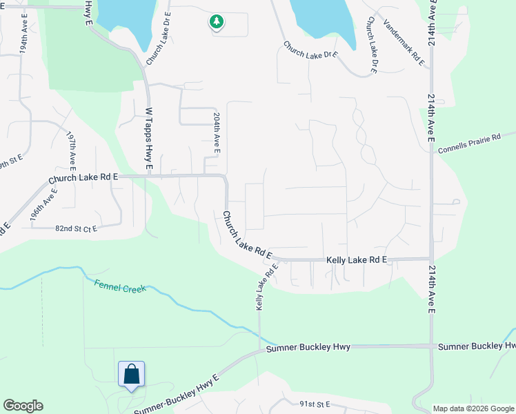 map of restaurants, bars, coffee shops, grocery stores, and more near 8006 205th Avenue East in Spanaway
