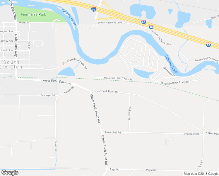 map of restaurants, bars, coffee shops, grocery stores, and more near 1121 Lower Peoh Point Road in Cle Elum