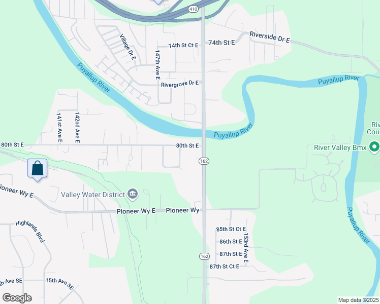 map of restaurants, bars, coffee shops, grocery stores, and more near 14908 80th Street East in Puyallup