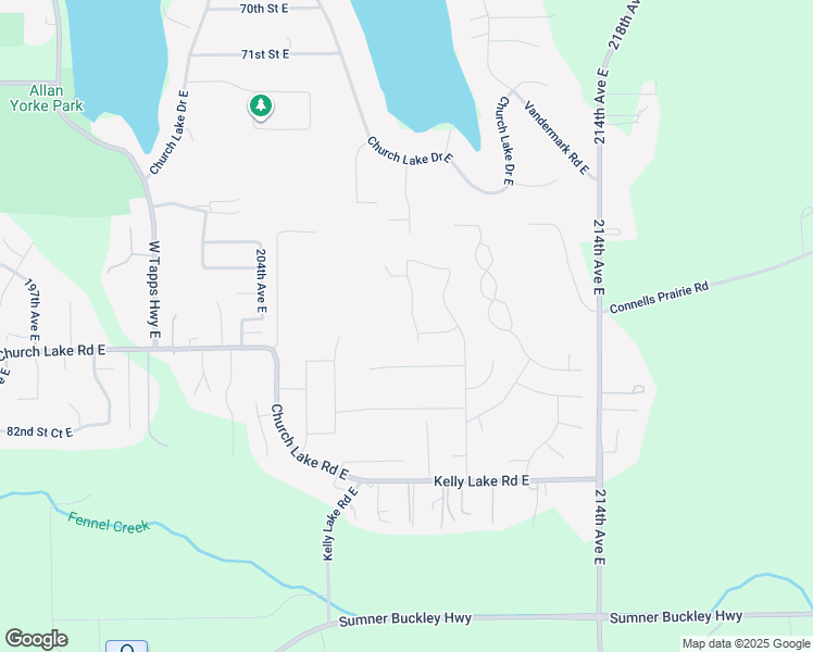 map of restaurants, bars, coffee shops, grocery stores, and more near 7808 208th Avenue East in Bonney Lake