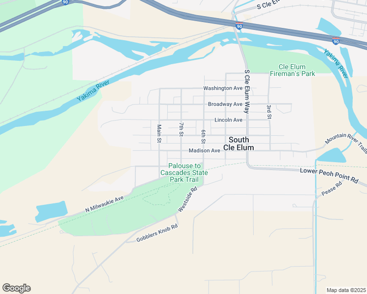map of restaurants, bars, coffee shops, grocery stores, and more near 616 7th Street in South Cle Elum