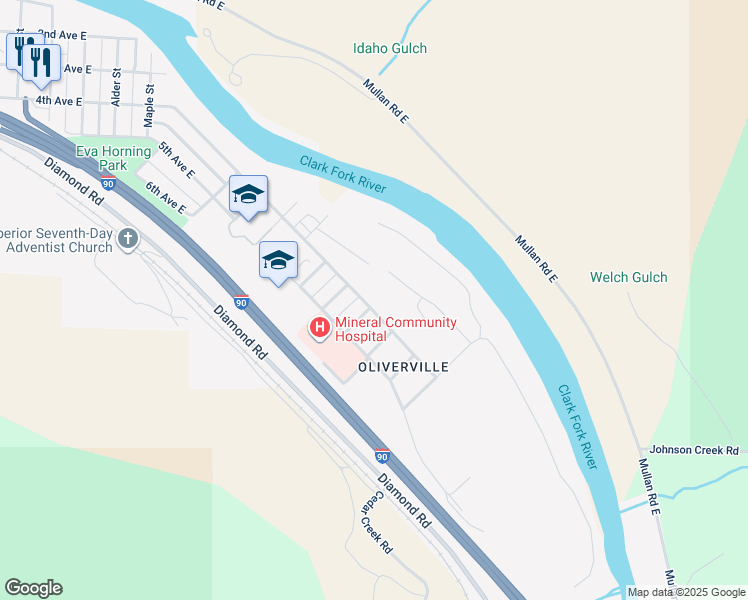 map of restaurants, bars, coffee shops, grocery stores, and more near 920 4th Avenue East in Superior