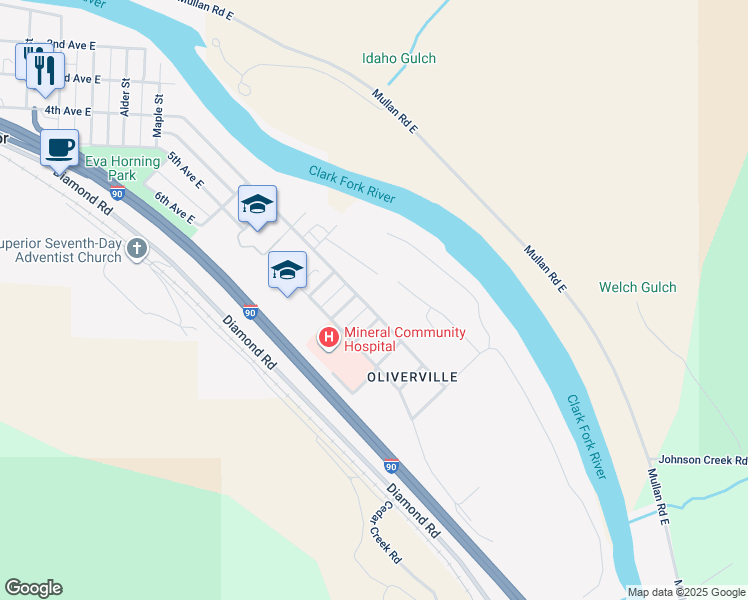 map of restaurants, bars, coffee shops, grocery stores, and more near 920 4th Avenue East in Superior