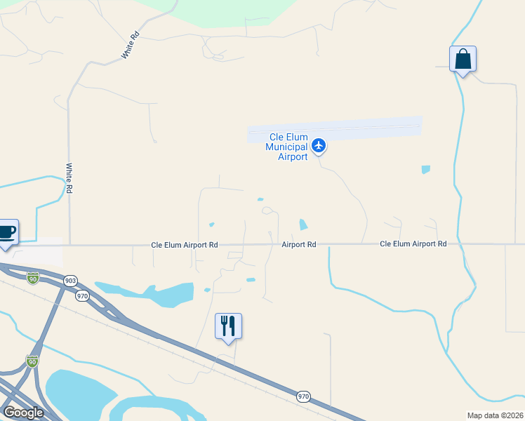 map of restaurants, bars, coffee shops, grocery stores, and more near 1705 Airport Road in Cle Elum
