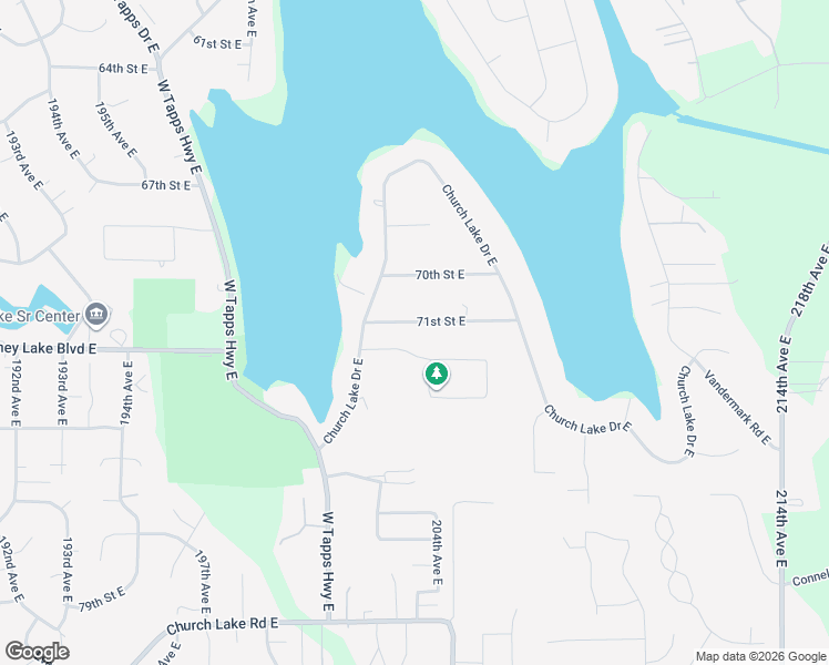 map of restaurants, bars, coffee shops, grocery stores, and more near 20222 72nd Street East in Bonney Lake