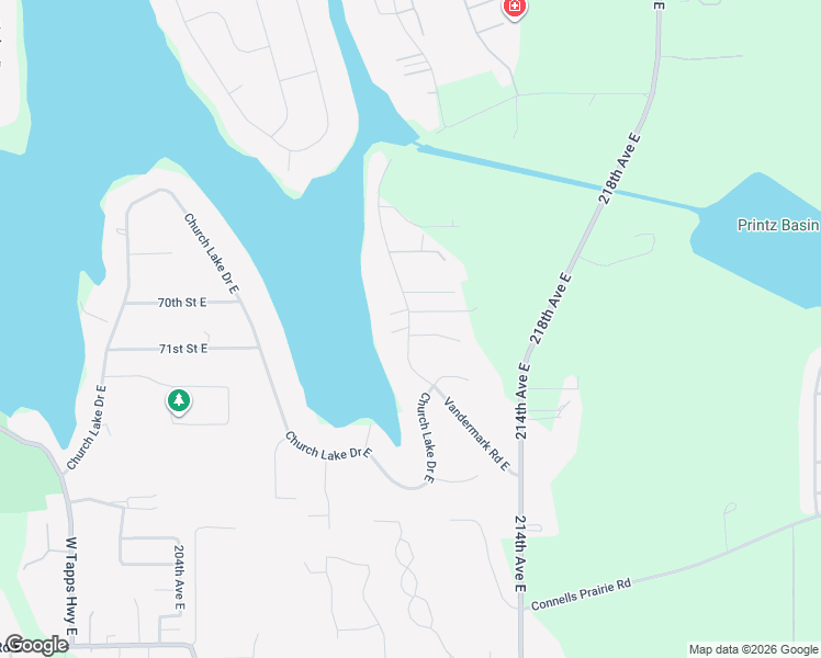 map of restaurants, bars, coffee shops, grocery stores, and more near 7035 Vandermark Road East in Bonney Lake
