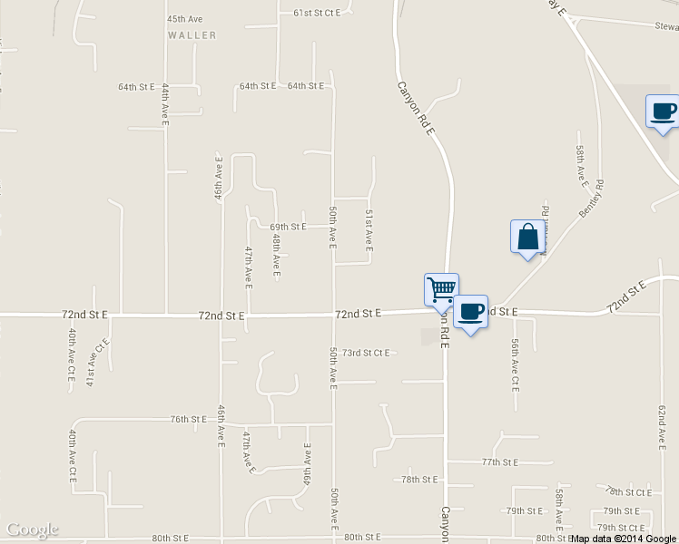 map of restaurants, bars, coffee shops, grocery stores, and more near 7011 50th Avenue East in Tacoma