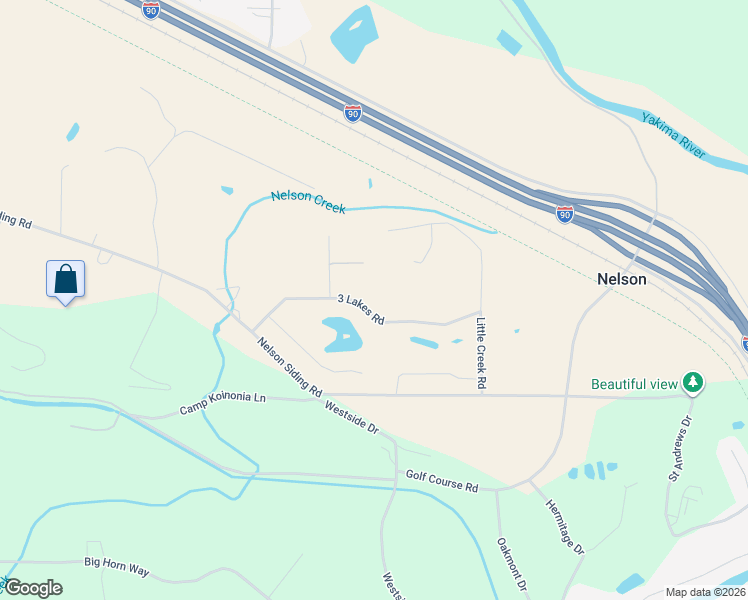 map of restaurants, bars, coffee shops, grocery stores, and more near 441 3 Lakes Road in Cle Elum