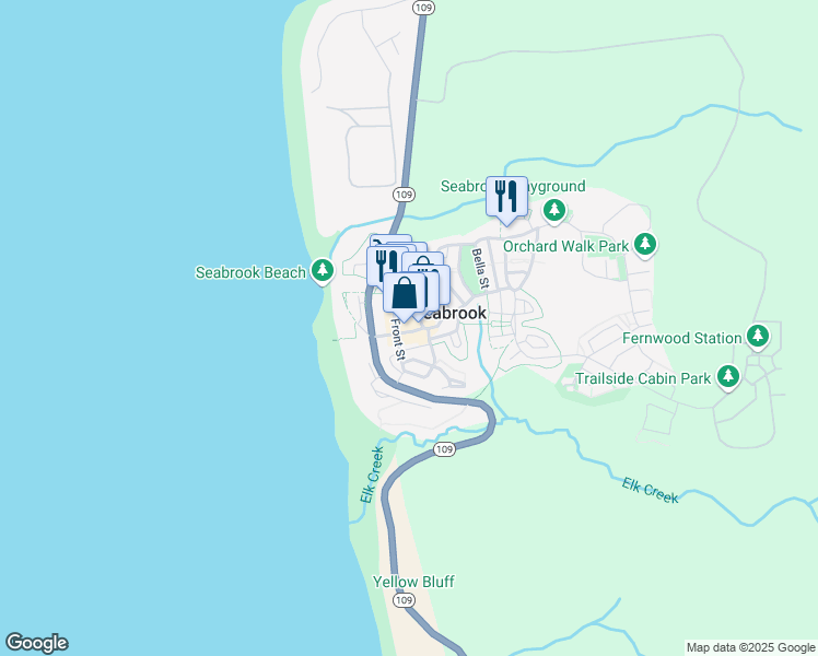 map of restaurants, bars, coffee shops, grocery stores, and more near 220 Market Street in Grays Harbor County