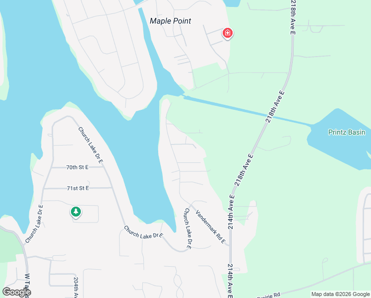 map of restaurants, bars, coffee shops, grocery stores, and more near 21016 68th Street Court East in Sumner