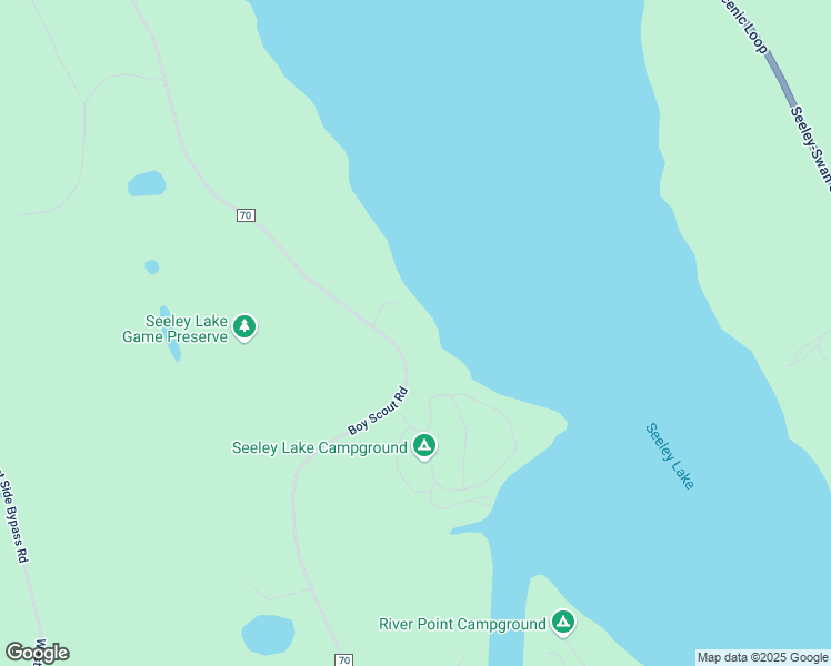 map of restaurants, bars, coffee shops, grocery stores, and more near 6014 Boy Scout Rd in Seeley Lake