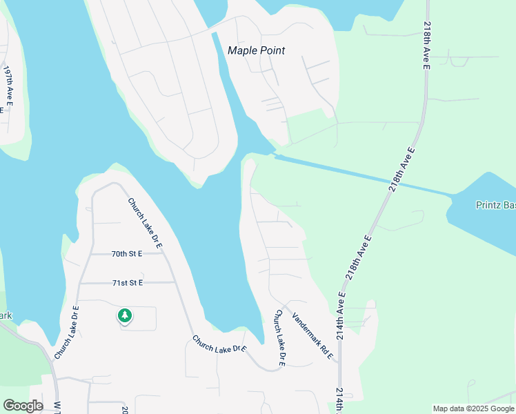 map of restaurants, bars, coffee shops, grocery stores, and more near 6704 Vandermark Road East in Bonney Lake