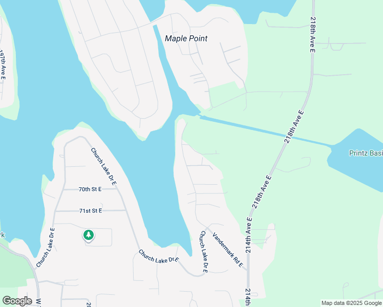 map of restaurants, bars, coffee shops, grocery stores, and more near 6704 Vandermark Road East in Bonney Lake