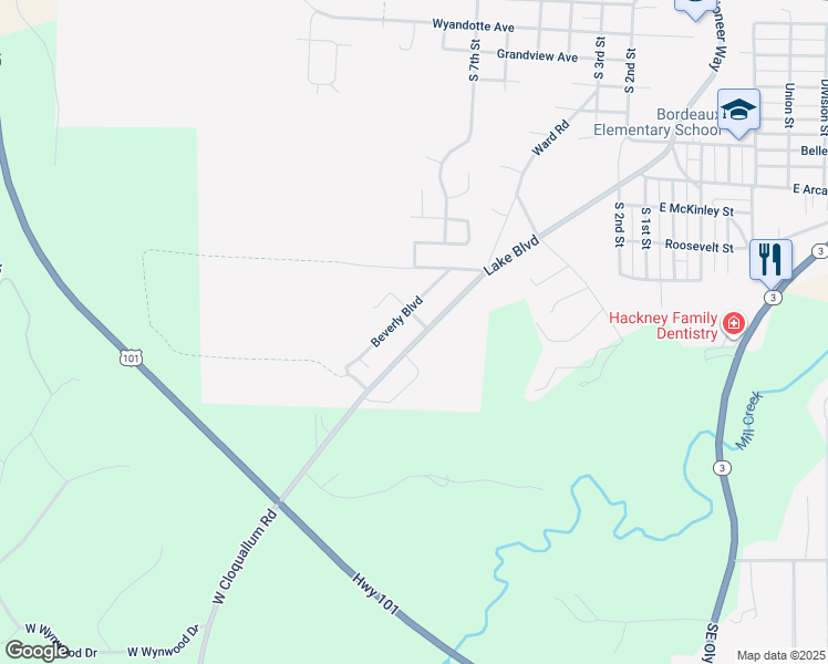 map of restaurants, bars, coffee shops, grocery stores, and more near 2111 Lake Boulevard in Shelton