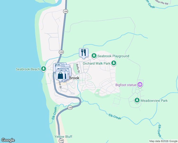 map of restaurants, bars, coffee shops, grocery stores, and more near 111 Compass Street in Pacific Beach