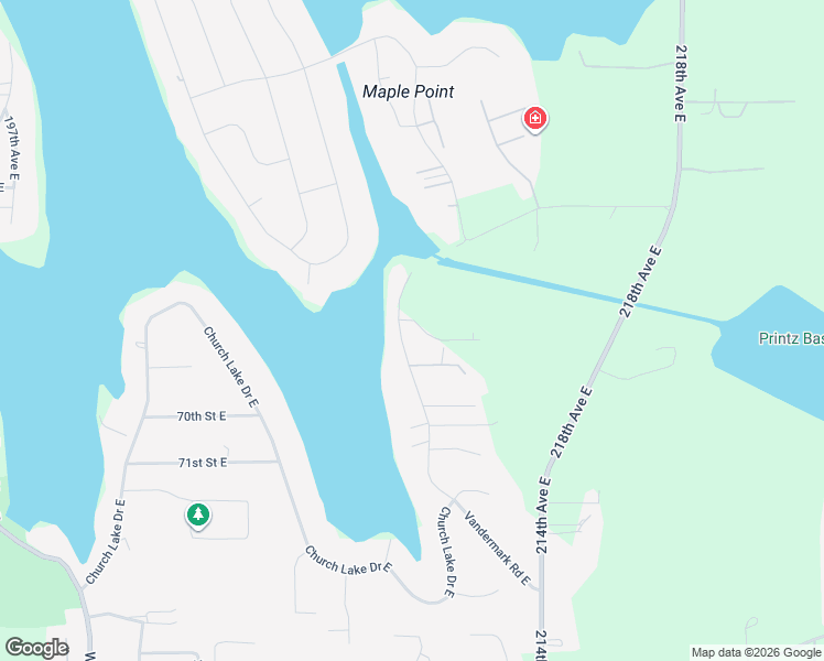 map of restaurants, bars, coffee shops, grocery stores, and more near 21004 67th Street Court East in Bonney Lake
