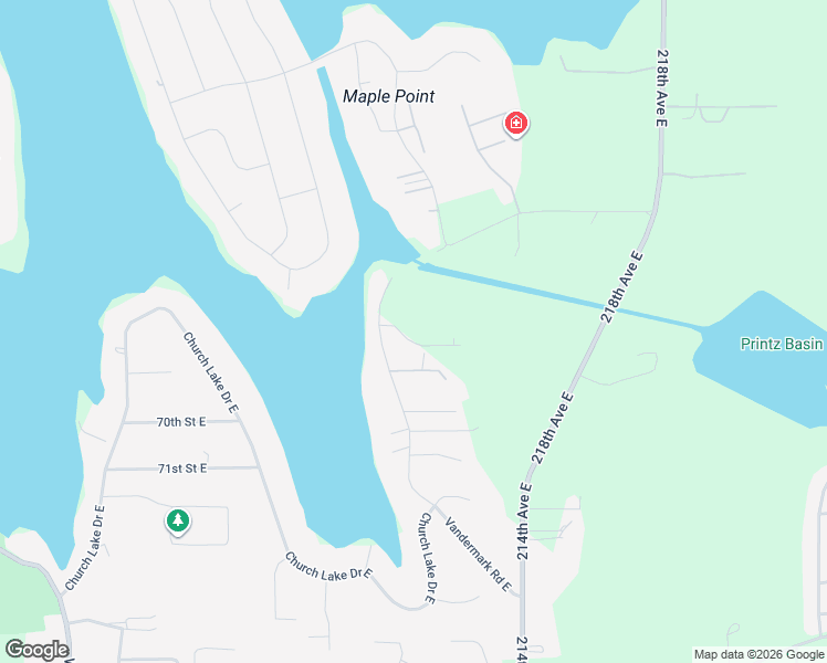 map of restaurants, bars, coffee shops, grocery stores, and more near 21101 67th Street Court East in Bonney Lake