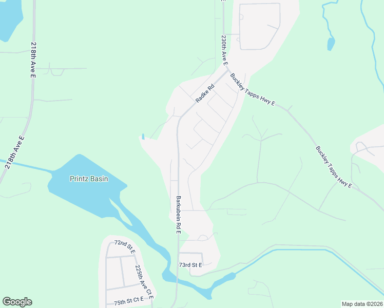 map of restaurants, bars, coffee shops, grocery stores, and more near 6619 231st Avenue Court East in Buckley