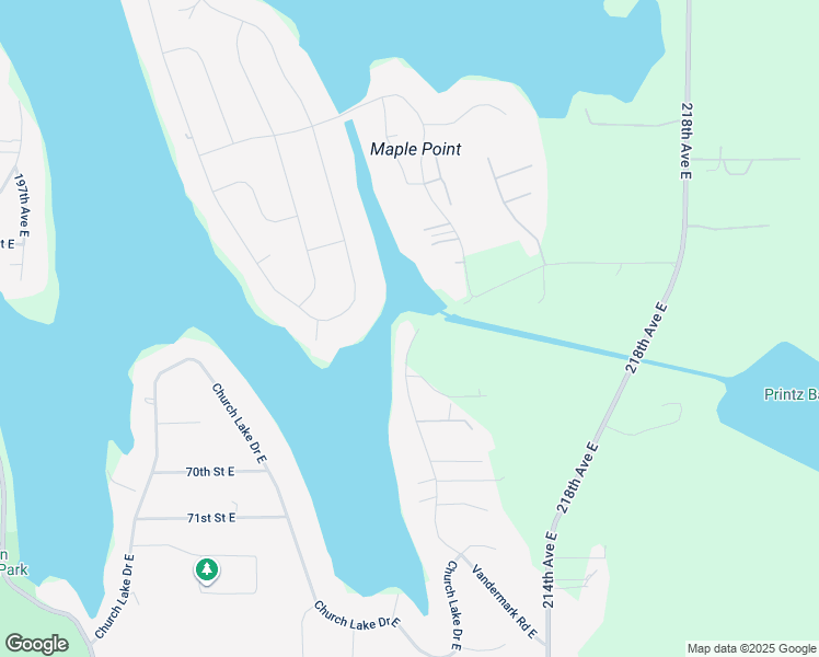 map of restaurants, bars, coffee shops, grocery stores, and more near 6602 Vandermark Road East in Bonney Lake