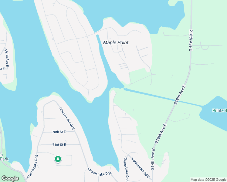 map of restaurants, bars, coffee shops, grocery stores, and more near 6602 Vandermark Road East in Bonney Lake
