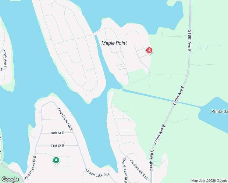 map of restaurants, bars, coffee shops, grocery stores, and more near 6598 Vandermark Road East in Bonney Lake