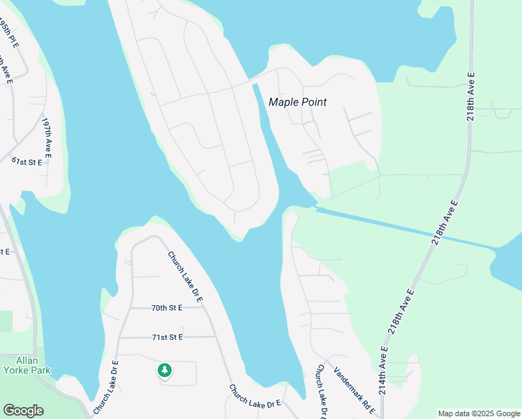 map of restaurants, bars, coffee shops, grocery stores, and more near 6352 South Island Drive East in Bonney Lake