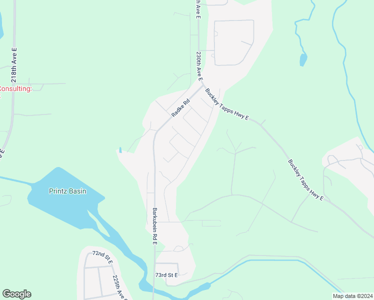 map of restaurants, bars, coffee shops, grocery stores, and more near 6606 232nd Avenue East in Buckley