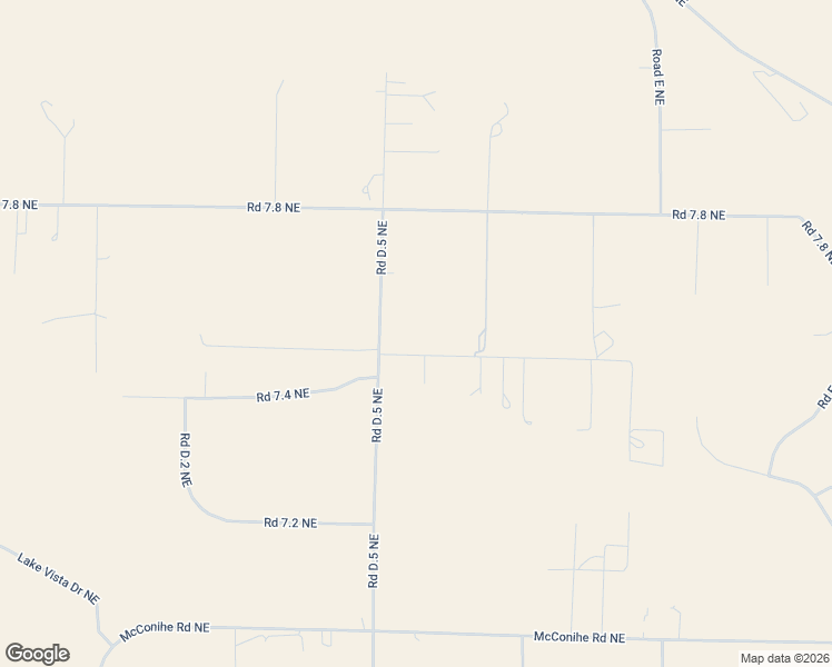 map of restaurants, bars, coffee shops, grocery stores, and more near 7525 Road D.5 Northeast in Moses Lake