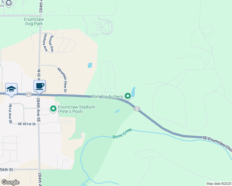 map of restaurants, bars, coffee shops, grocery stores, and more near Orangewood Street in Enumclaw