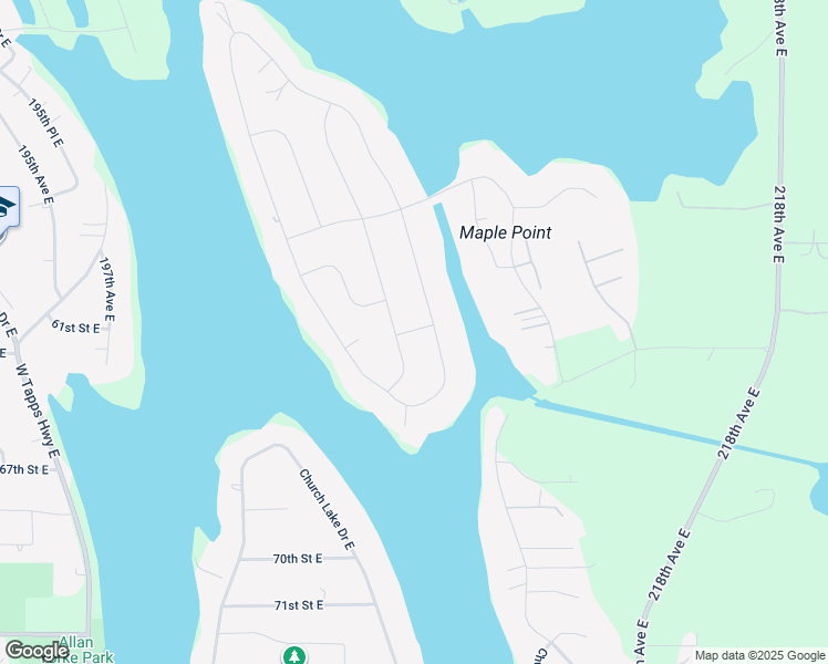 map of restaurants, bars, coffee shops, grocery stores, and more near 6406 South Vista Drive East in Bonney Lake