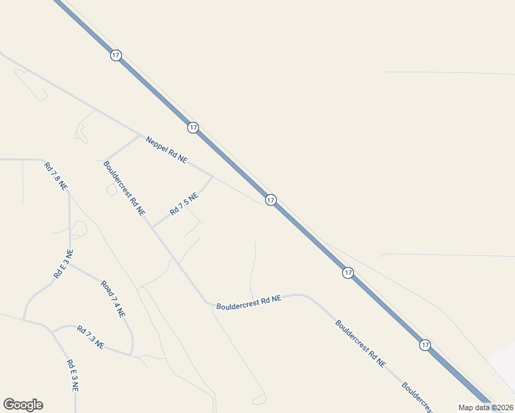 map of restaurants, bars, coffee shops, grocery stores, and more near Neppel Road Northeast in Moses Lake