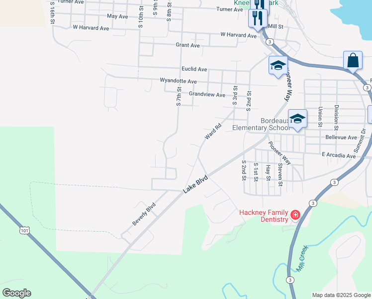 map of restaurants, bars, coffee shops, grocery stores, and more near 631 Firwood Court in Shelton