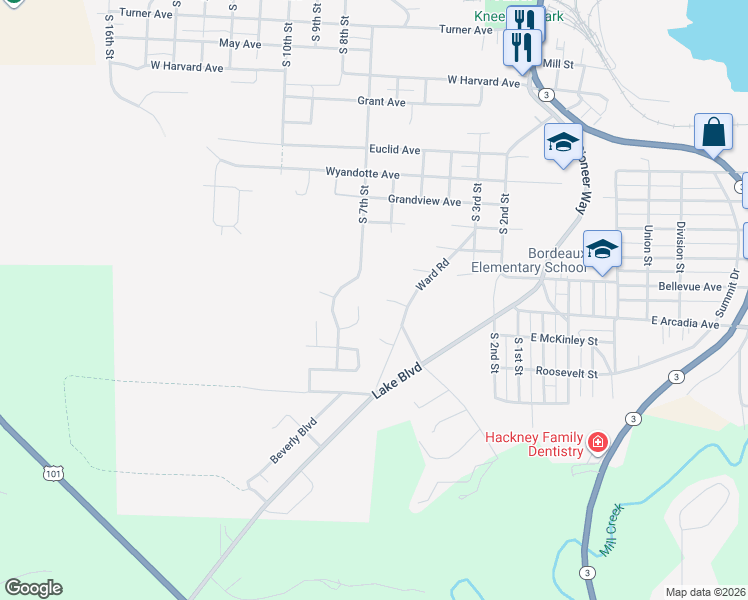map of restaurants, bars, coffee shops, grocery stores, and more near 631 Firwood Court in Shelton