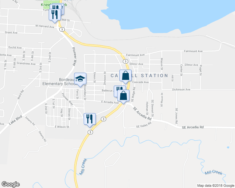 map of restaurants, bars, coffee shops, grocery stores, and more near 1711 S Summit Dr in Shelton