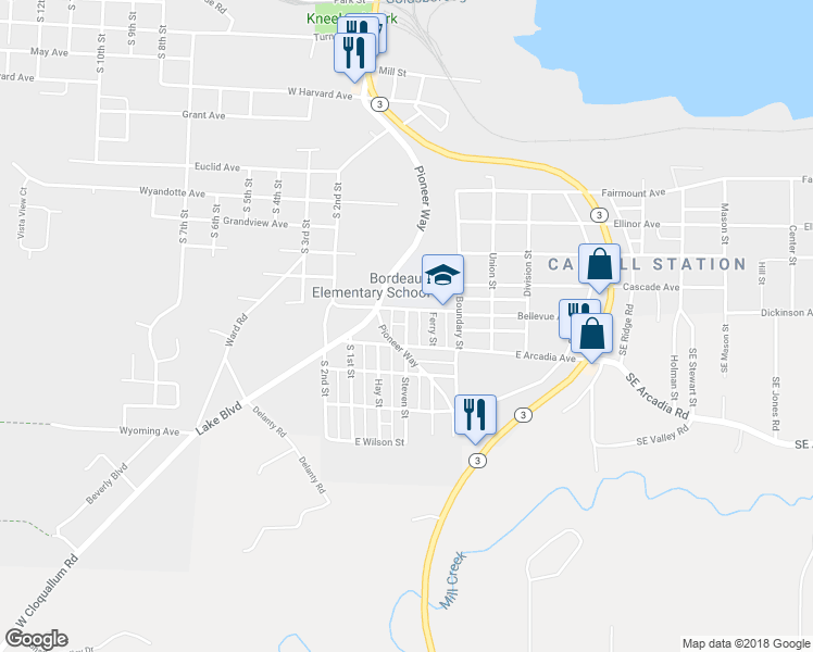map of restaurants, bars, coffee shops, grocery stores, and more near 1719 Stevens Street in Shelton