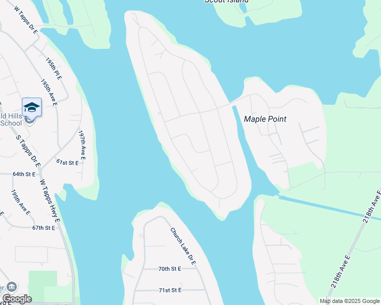 map of restaurants, bars, coffee shops, grocery stores, and more near 5421 Rainier Drive East in Bonney Lake