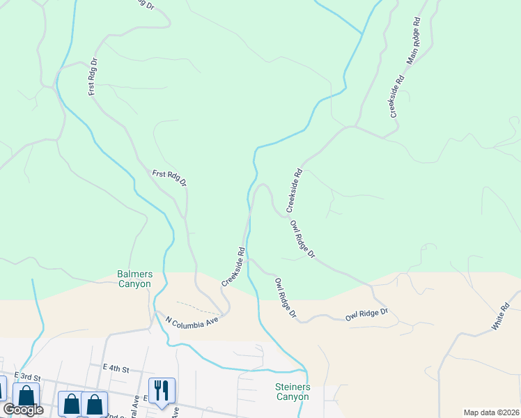 map of restaurants, bars, coffee shops, grocery stores, and more near Unnamed Road in Cle Elum