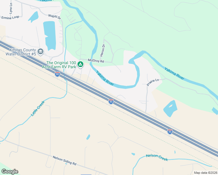 map of restaurants, bars, coffee shops, grocery stores, and more near 1941 Hundley Road in Cle Elum
