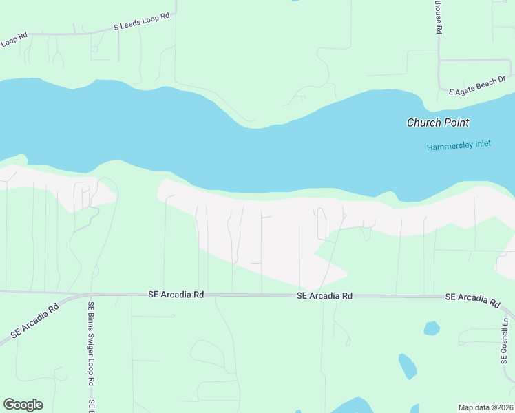 map of restaurants, bars, coffee shops, grocery stores, and more near 270 Mallard Beach Lane Southeast in Shelton